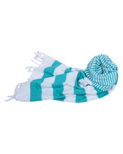 Serviette de hammam vert vif/blanc 90x180cm