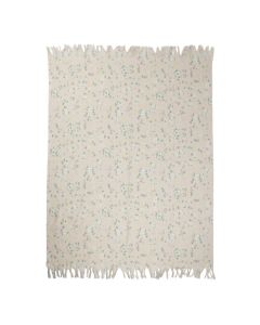 Plaid fleurs sauvages beige 150x200cm