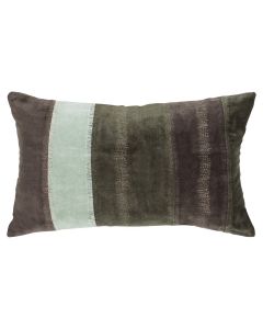 Velvet Stripe kussen groen 30x50cm 