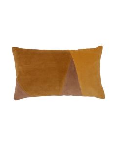 Patchwork Velvet coussin jaune 30x50cm 