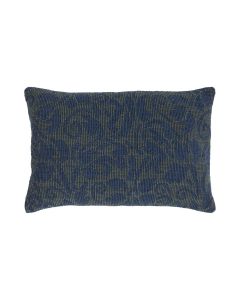 Flower Jacquard Cushion blue green 40x60cm 