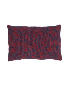Flower Jacquard Cushion bordeaux blue 40x60cm