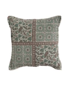 Floral Button Stitching Kissen Grün 60x60cm 