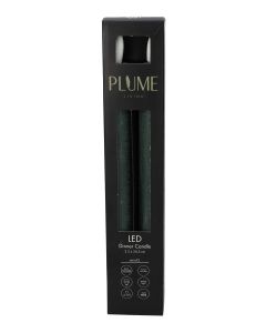 Kaars Set/2 Dinner Lumina Touch  Forest Green