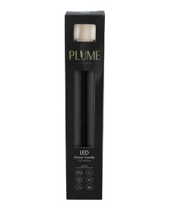 Set/2 Dinner LED candle Lumina1 RC d2.2xh24.5 rustic anthracite