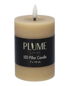 Pillar LED candle Lumina Touch d7xh10 rustic sand