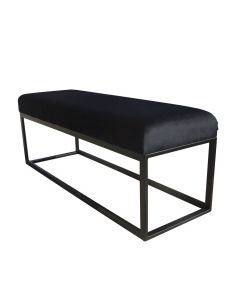 Bench velvet velvet and boucle 121cm couchy - velvet black