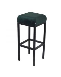 Bar stool Velvet Velvet and Bouclé Bruce - Velvet dark green, 75 cm
