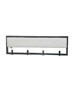 Wall coat coaty metal with velvet or leather look - teddy fabric white, 80 cm