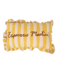 Coussin Artisan Espresso martini rayures jaune 35x60cm