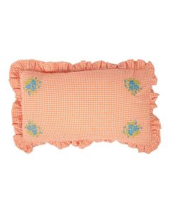 Coussin Artisan Gingham volantss orange 40x60cm