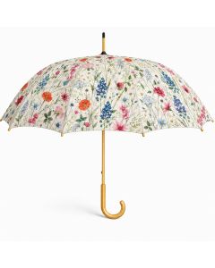 Ombrelle prairie de fleurs blanc cassé 105cm