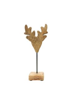 staand hert mango hout h26 d11x7cm