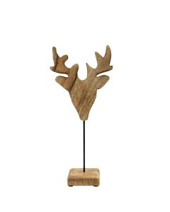 staand hert mango hout h33,5 d14,5x8cm