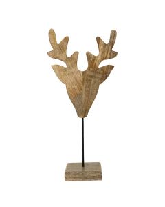 staand hert mango hout h60 d15x26cm