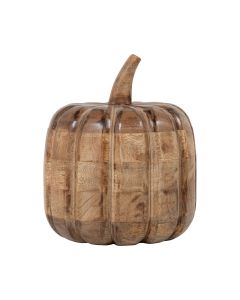 Decoratie Pompoen mango hout h25 d20cm