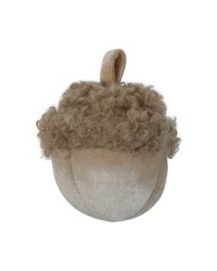 decoratie fluweel eikel creme 15cm*