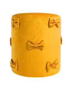 Strik Poef fluweel honing geel 35x35x40cm