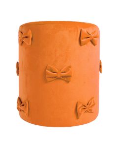 Strik Poef fluweel oranje 35x35x40cm