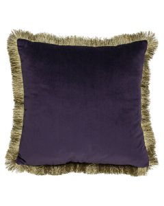cushion velvet golden fringes plum 45x45cm*