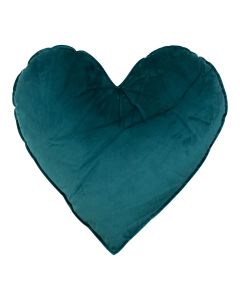 Coeur Coussin Velours petrol 45cm