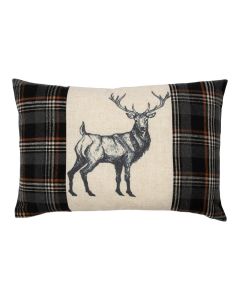 Cushion Check deer black 40x60cm