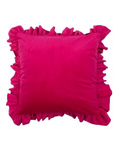 cushion velvet wrinkle fushia 45x45cm