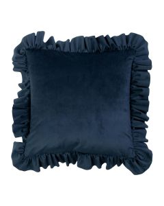 cushion velvet wrinkle navy 45x45cm