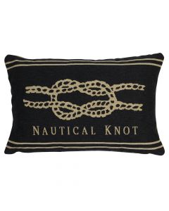 gobelin coussin anthracite nœud plat 30x45cm*