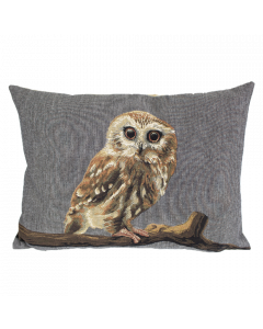 gobelin coussin chouette chevêche 30x45cm