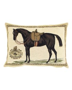 gobelin kissen pferd sattel braun 30x45cm