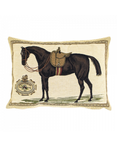 gobelin kissen pferd sattel braun 30x45cm