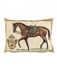 gobelin coussin cheval selle vert 30x45cm
