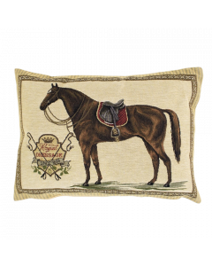 gobelin coussin cheval selle rouge 30x45cm