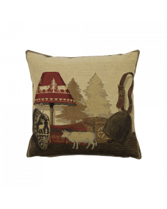 gobelin cushion winter lamp 33x33cm