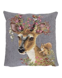 gobelin kussen bloemen ree 45x45cm