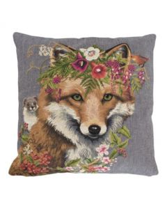 gobelin kussen bloemen vos 45x45cm