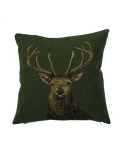 gobelin kussen edelhert bosgroen 45x45cm