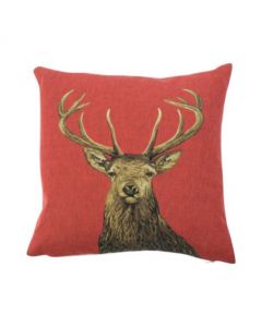 gobelin kussen edelhert steenrood 45x45cm