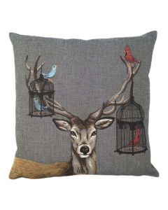 gobelin kussen funky deer vogelkooi 45x45cm