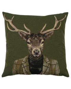 gobelin cushion green deer turtleneck 45x45cm