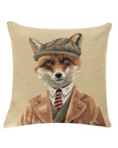 gobelin kussen jagers pet vos 45x45cm