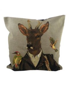 gobelin coussin chasseur chevreuil 45x45cm