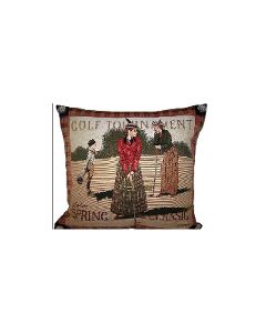 gobelin coussin dames golf 45x45cm