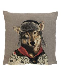 gobelin kissen nordic wolf 45x45cm