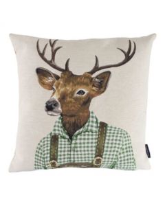 gobelin cushion tiroler deer green 45x45cm