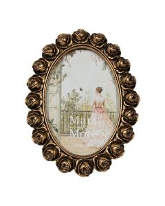 Picture Frame oval roses gold 10x15cm
