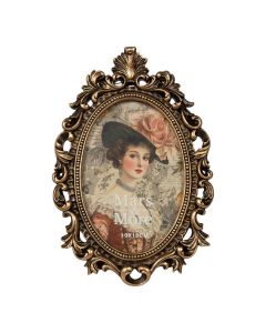Picture Frame oval shell resin gold 15x2,4x22,7cm