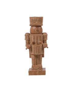 Decoratie Notenkraker drummer bruin 10x9x23,5cm