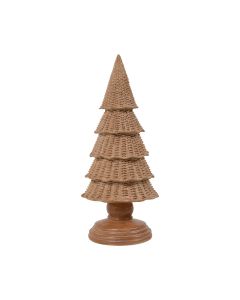 Decoration Christmas tree brown glitter 13,5x13,5x32cm